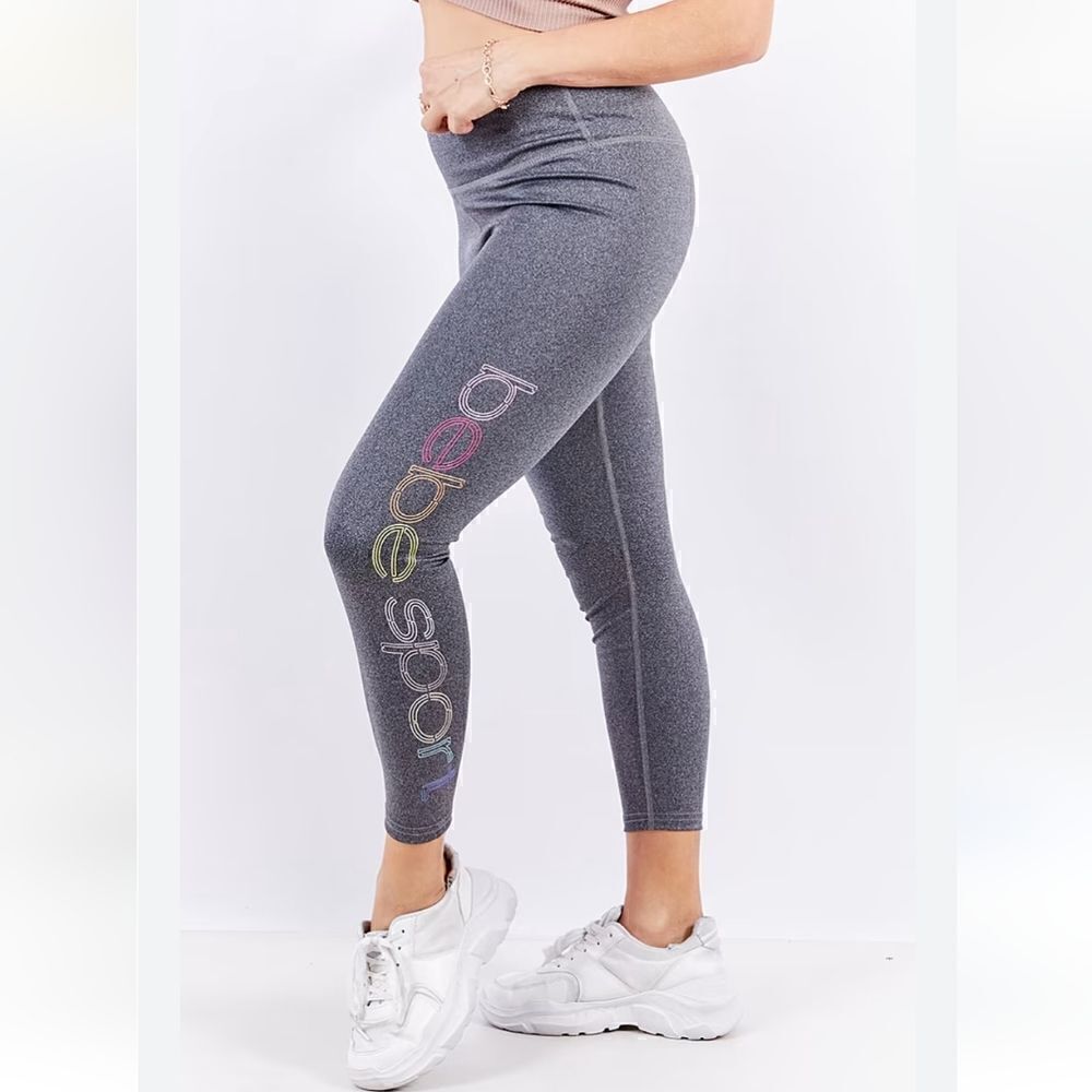 Bebe Sport Cropped Leggings Gray Size XL
